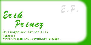 erik princz business card